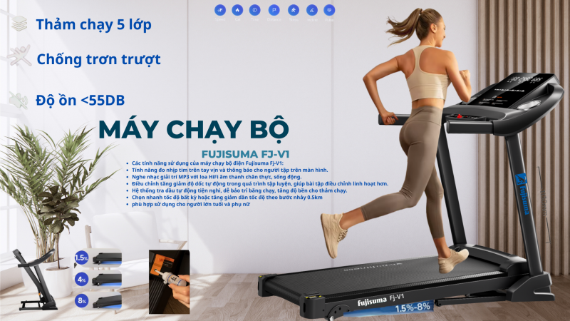 Máy Chạy Bộ Fujisuma FJ-V1 – Giải Pháp Tập Luyện Tại Nhà Giá Tốt Năm 2026